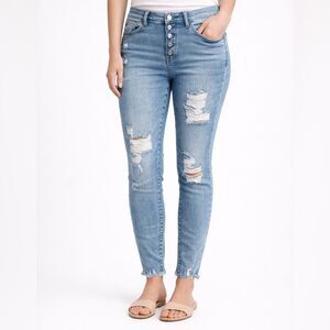 Judy Blue Skinny Acid Washed Distressed Jeans